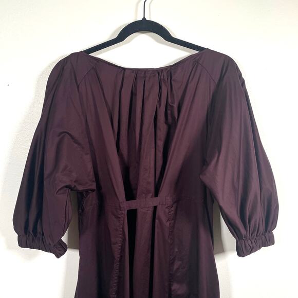 COS Dress 6 Puff Sleeve Midi Prairie Cottage Milkmaid Witchy Goth Flowy Pleated - Picture 11 of 16